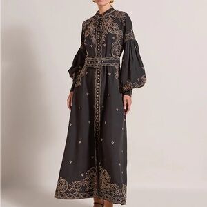 Chic Black and Gold Long Sleeve Dress